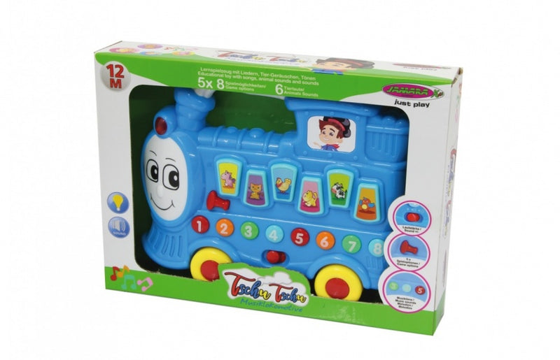 muzieklocomotief Tschu Tschu blauw 26 x 6 x 21 cm