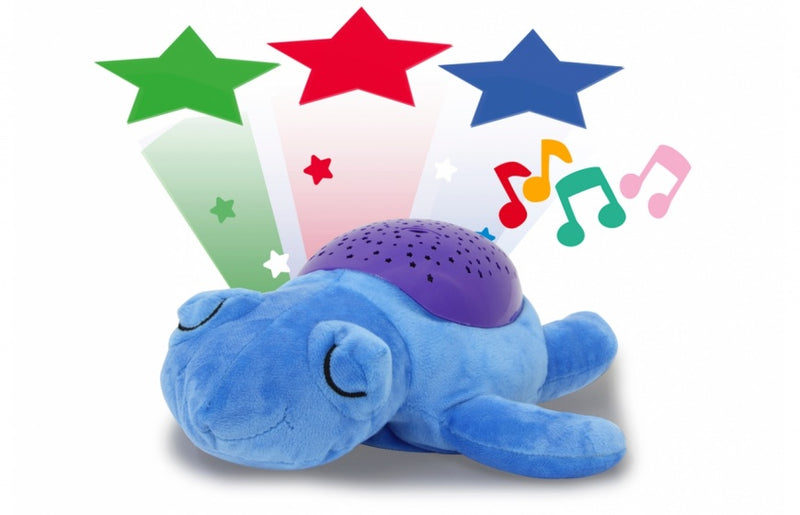 nachtlamp Dreamy Turtle led 32 cm blauw/paars