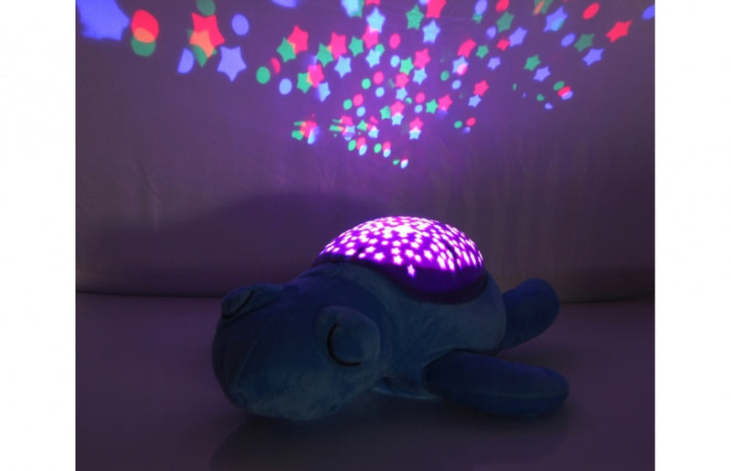 nachtlamp Dreamy Turtle led 32 cm blauw/paars