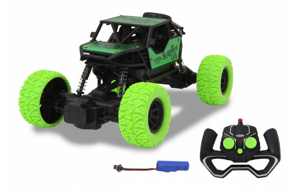 bestuurbare auto RC- Crawler diecast 21 cm zwart/groen