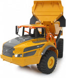 knikdumper RC Volvo A40G 39,5 x 13,2 cm rubber geel