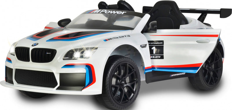 elektrische kinderauto BMW M6 GT3 12V wit