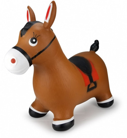 skippypaard junior 47 x 24 x 45 cm rubber bruin 3-delig