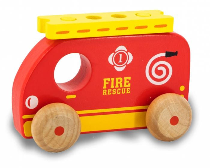 speelset Hulpvoertuigen junior 11,6 x 5 cm hout 4-delig