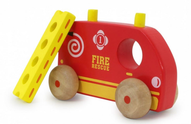 speelset Hulpvoertuigen junior 11,6 x 5 cm hout 4-delig