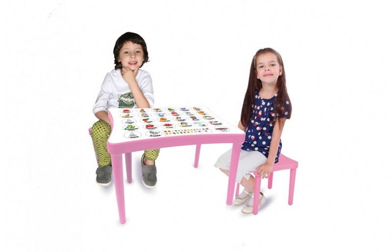 tafelset Easy Learning junior 57 x 41,5 cm roze 3-delig