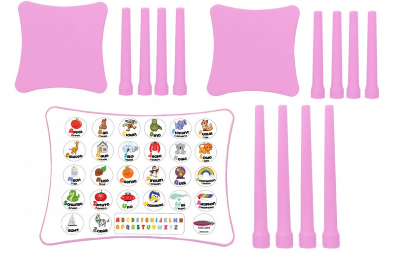 tafelset Easy Learning junior 57 x 41,5 cm roze 3-delig
