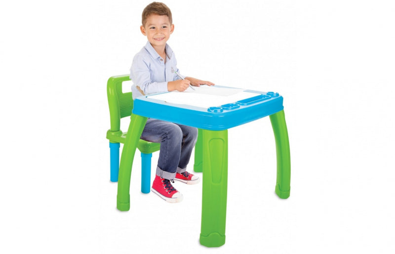 tafelset Lets Study 69,5 x 56,5 cm blauw/groen 2-delig
