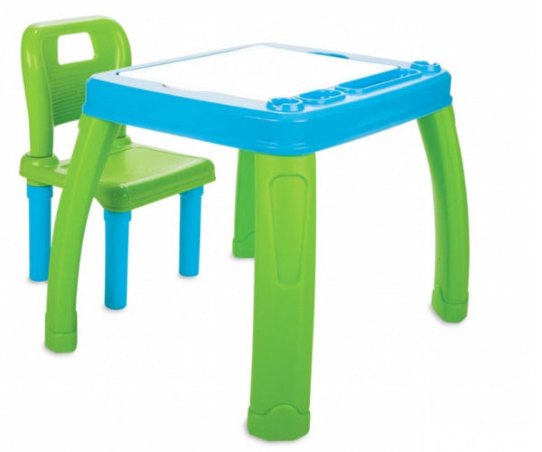 tafelset Lets Study 69,5 x 56,5 cm blauw/groen 2-delig