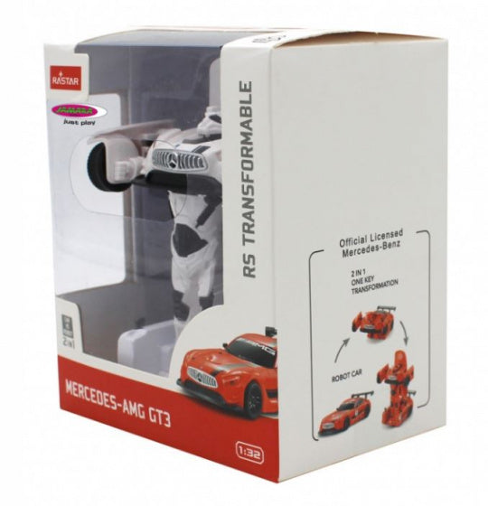 transformer auto Mercedes-AMG GT3 14 cm die-cast wit