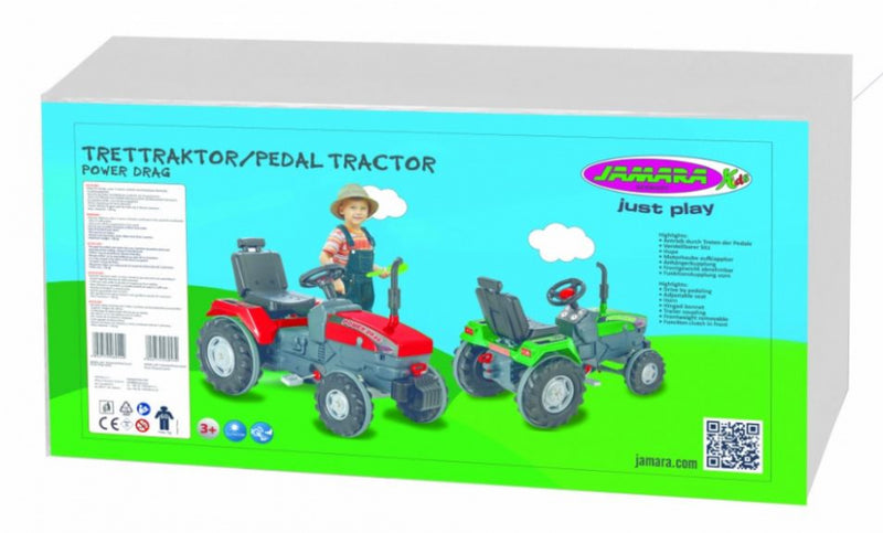 traptractor Power Drag 95 x 45 x 66,5 cm groen/grijs