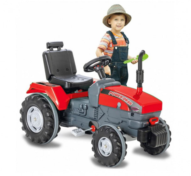 traptractor Power Drag 95 x 45 x 66,5 cm rood/grijs