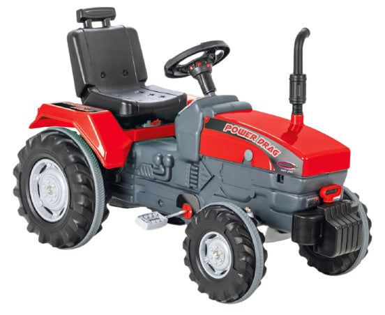 traptractor Power Drag 95 x 45 x 66,5 cm rood/grijs