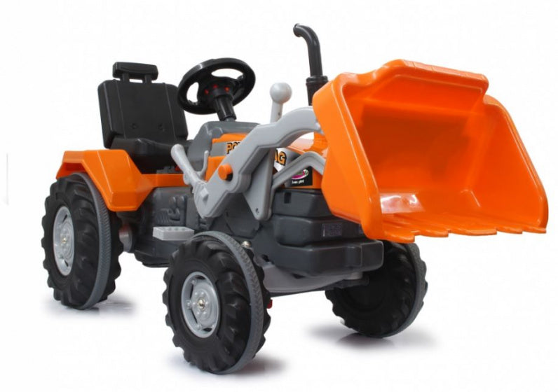 traptractor Power Drag met voorlader 126 x 54 cm oranje