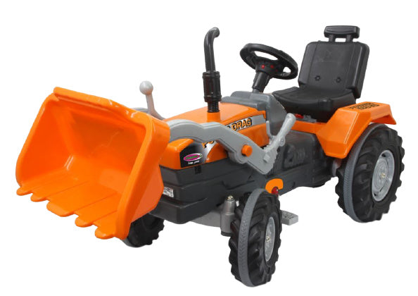 traptractor Power Drag met voorlader 126 x 54 cm oranje