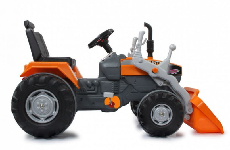 traptractor Power Drag met voorlader 126 x 54 cm oranje