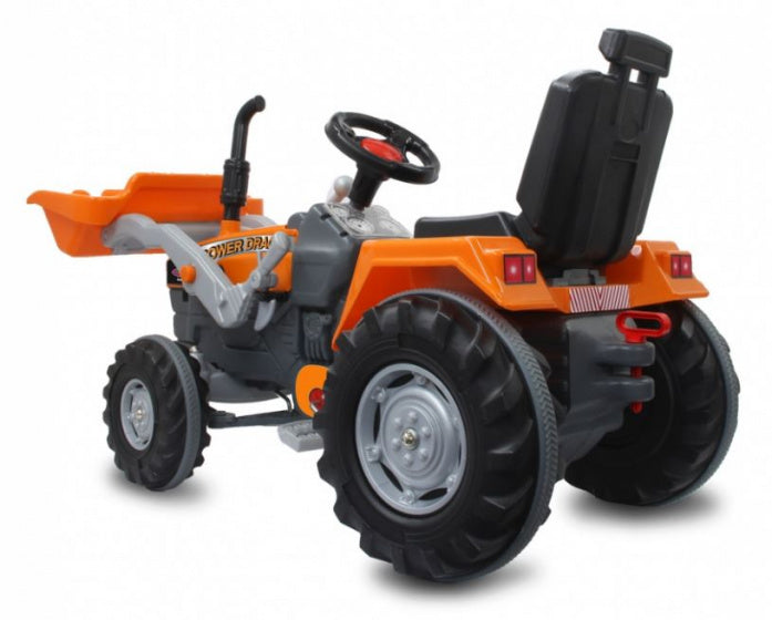 traptractor Power Drag met voorlader 126 x 54 cm oranje