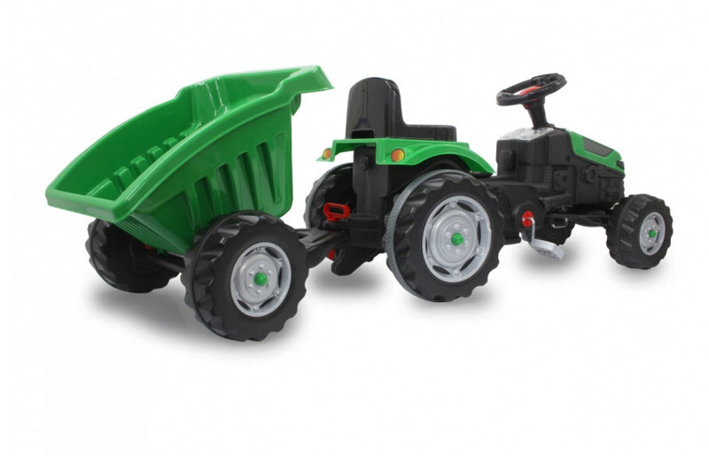 traptractor Strong Bull met aanhanger 144 x 53,5 cm groen