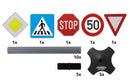 verkeersset Grand 72 x 21,5 cm zwart 5-delig