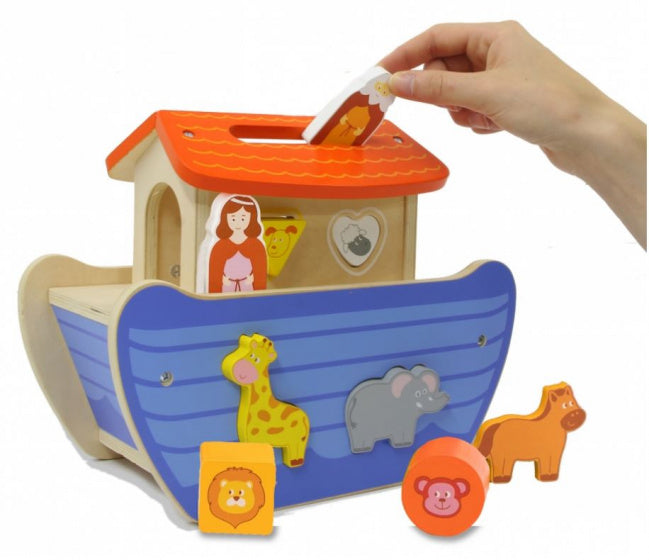 vormensorteerder Kidiwood Noah's Ark hout 13-delig