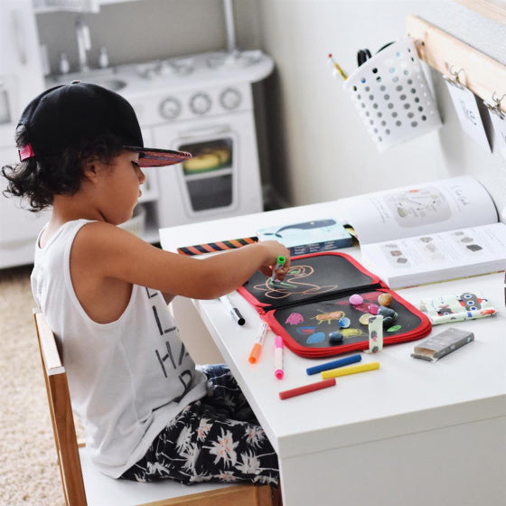 krijtboek onderzeeër 20 cm blauw/rood 5-delig