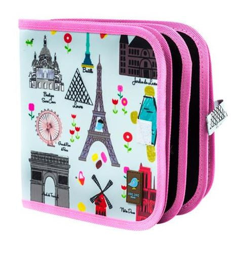 krijtboek Parijs 20 cm paars/blauw 5-delig