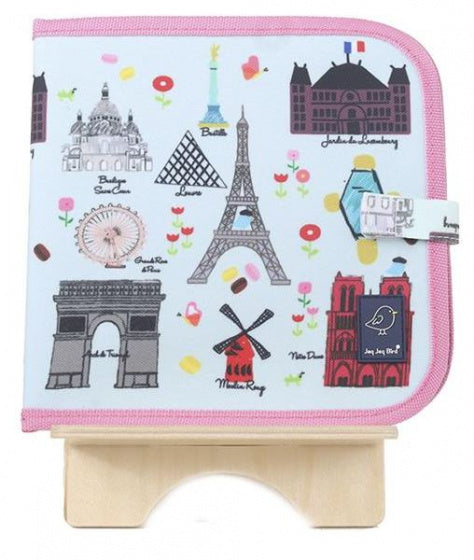 krijtboek Parijs 20 cm paars/blauw 5-delig