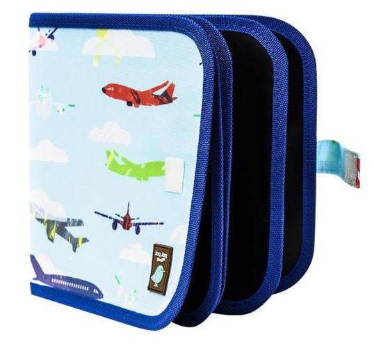 krijtboek vliegtuigen 20 cm blauw 5-delig