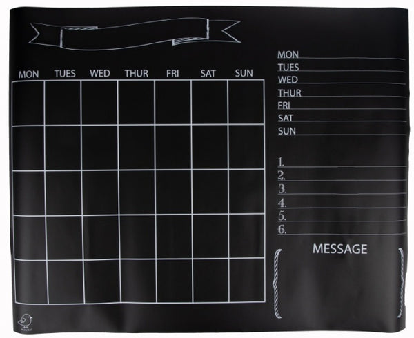 maandkalender krijtbord 58 x 89 cm rubber zwart