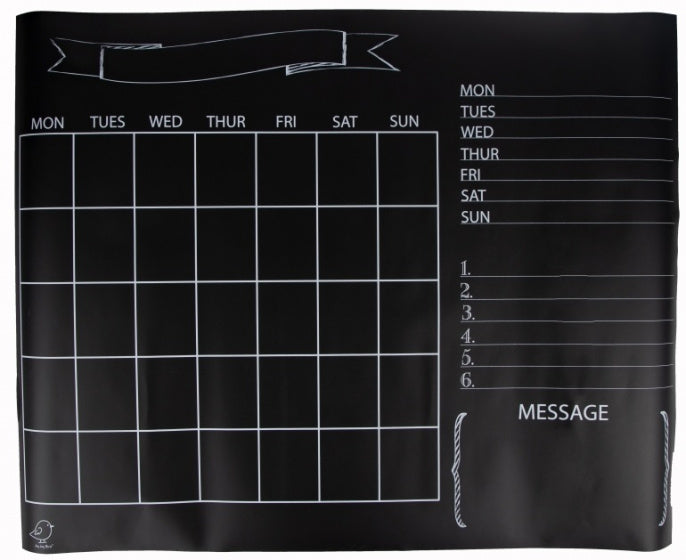 maandkalender krijtbord 58 x 89 cm rubber zwart