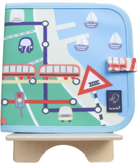 krijtboek trein 20 cm blauw/groen 5-delig