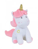 eenhoornknuffel meisjes pluche 19 cm wit/roze