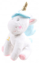 eenhoornknuffel meisjes pluche 20 cm wit/blauw