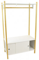 kledingkast Scandiwood 80 x 40 x 136 cm hout wit/naturel