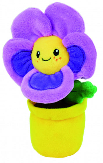 knuffel Bloempot junior 15 cm pluche oranje/geel