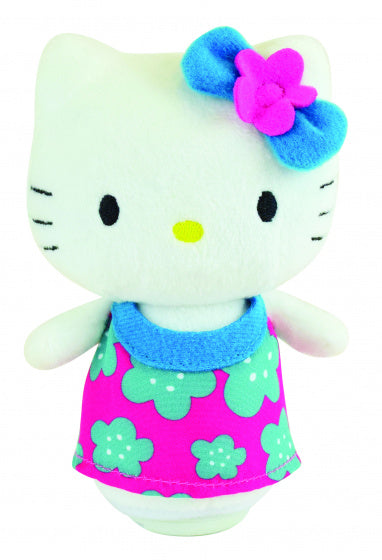 knuffel Hello Kitty junior 11 cm pluche wit/roze/blauw