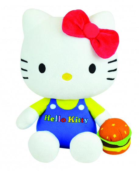 knuffel Hello Kitty Retro 20 cm pluche wit/blauw
