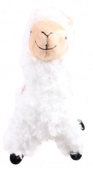 knuffel Lola lama met handtas meisjes 24 cm wit/roze