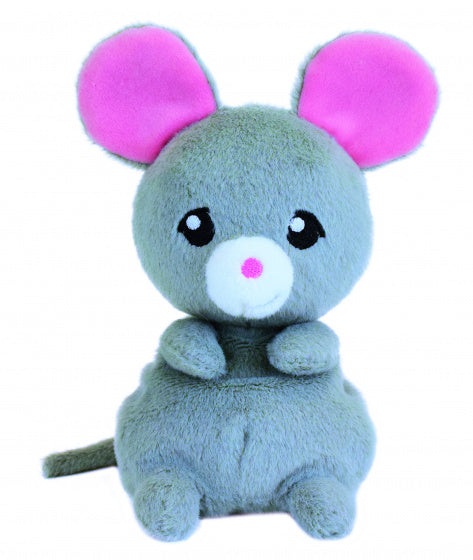 knuffel Muis Mimi junior pluche grijs/roze