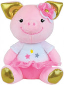 knuffel Opera varken 18 cm pluche roze/wit