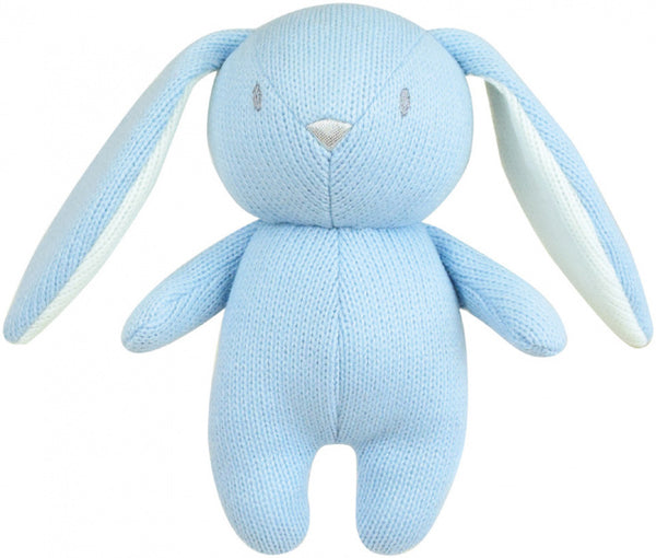 knuffel Tricotou konijn 20 cm polyester blauw/wit