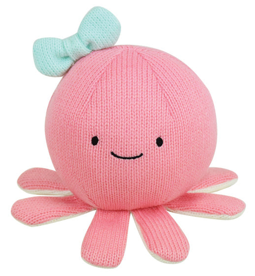 knuffel Tricotou octopus 22 cm polyester roze