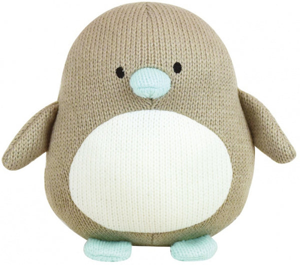 knuffel Tricotou pinguin 22 cm polyester taupe/wit