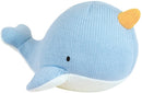 knuffel Tricotou walvis 22 cm polyester blauw/wit