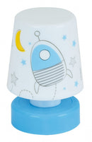 nachtlamp Pusher Space jongens 11 cm wit/blauw