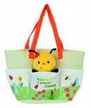 schooltas Bij junior pluche groen/crème