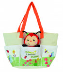 schooltas Lieveheersbeestje junior pluche groen/crème