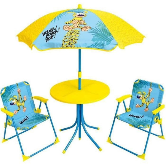 strandset Marsuplilami junior geel/blauw 4-delig