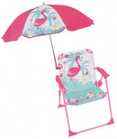 tuinstoel met parasol Flamingo 39x39x53 cm roze/mint