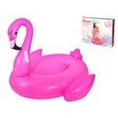 opblaasdier flamingo junior 110 x 102 cm vinyl roze